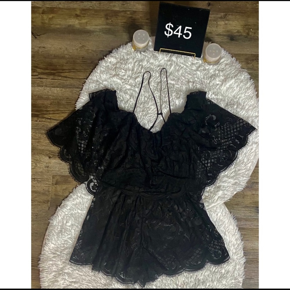Black Lace Romper